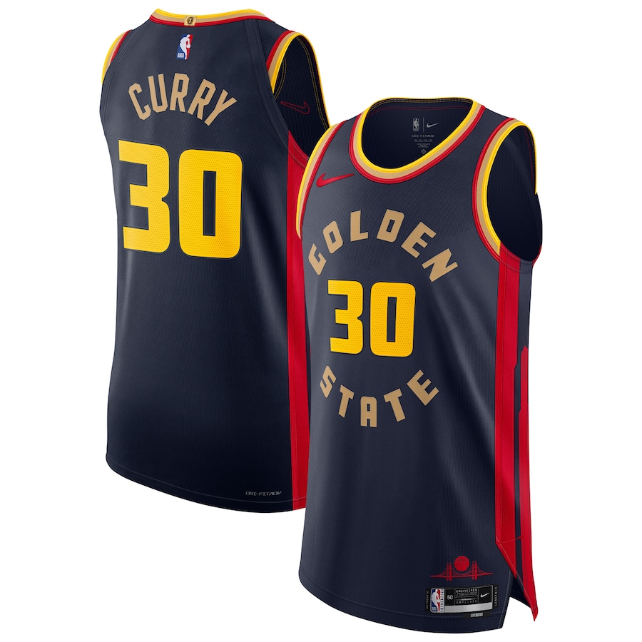 Men Golden State Warriors #30 Stephen Curry Nike Navy City Edition 2024-25 Authentic Player NBA Jersey->golden state warriors->NBA Jersey
